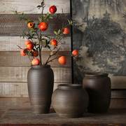 陶瓷花瓶复古粗陶新禅意(新禅意)中式创意摆件客厅插花客厅日式花盆陶罐子