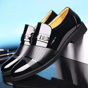 男士皮鞋夏季透气休闲年商务正装内增高镂空透气鞋洞洞0320o