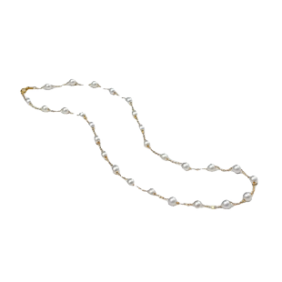 珍珠皇后 18k金淡水珍珠项链（珠径4-5mm）满天星 璀璨星空