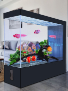 玻璃鱼缸超白客厅家用生态免换水靠墙轻奢大型落地金鱼缸屏风隔断