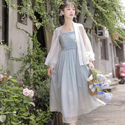 新中式国风汉元h素黑色马面裙套装2023日常改良汉服上衣女