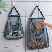 果蔬收纳袋家用厨房挂墙式收纳挂袋手提兜袋，便携透气阳台卫浴置物