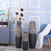 家居新中式软装饰品室内客厅电视柜陶瓷插干花落地大花瓶摆件北欧