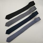 外贸原单韩版领带5cm窄细休闲礼盒 时尚商务真丝男士纯黑色藏青色
