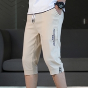 2024夏季男装韩版外穿7分短裤男学生潮流显瘦修身运动七分裤