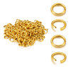 钛钢金色开口圈diy项链手链，饰品配件18k金色单圈材料持久保色挂圈
