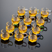 玻璃茶杯套装家用6个装喝茶杯子功夫茶具，耐热加厚透明品茗杯小杯
