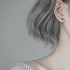 s925银黑色方块耳线简约个性设计小众生耳环韩国2020潮耳饰女