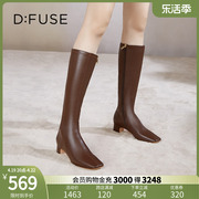 dfuse冬季款摩登弹力及膝瘦瘦靴高跟长筒靴女df34117043