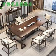 古典中式泡茶桌椅组合 办公室会客成套茶台桌 仿古茶桌椅子 花架
