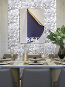 名玛汇银色金属马赛克瓷砖玄关餐厅店铺卫生间背景墙背胶自粘墙贴
