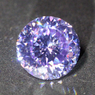 圆形星空切熏衣草浅紫色高碳钻石钻戒面裸石戒指项链未镶嵌两克拉