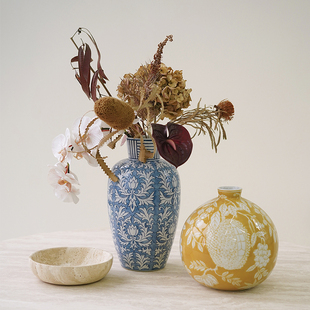 ladylike 青花瓷花瓶 新中式手绘陶瓷花器客厅玄关插花装饰品摆件