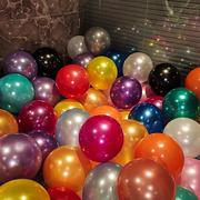 。加厚防爆珠光气球100个生日派对装饰场景布置儿童卡通七彩色汽