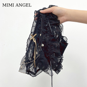 Mimi Angel黑色蕾丝内裤女性感纯棉裆女生三角裤女白色蕾丝内裤
