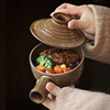 拾器集粗陶带把小砂锅陶瓷炖锅家用煲仔饭带盖汤锅厨房微波炉热菜