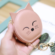2022日韩卡通牛皮创意零钱包卡包真皮，硬币包猫咪(包猫咪，)包挂件(包挂件)钥匙包