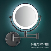 led带灯不锈钢铜浴室，美容镜3倍放大化妆镜卫生间，可伸缩梳妆镜