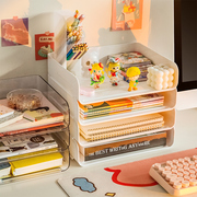 a4纸收纳盒透明办公室，桌面文件收纳架书桌，抽屉工位神器整理置物架