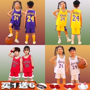 儿童篮球服套装科比，24号球衣男女孩，小学生幼儿园表演比赛训练定制