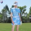 夏季zg6高尔夫女装球服装，衣服女运动套装短袖上衣，t恤浅蓝短裙子