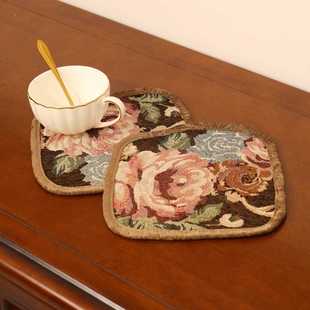 圣曼妮餐垫杯垫盘垫布艺隔热垫桌垫碗垫家用美式防尘防油锅垫欧式