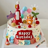 韩式虎宝宝周岁蛋糕装饰摆件小老虎生日满月一百天甜品台蛋糕插件