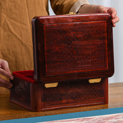 定制实木首饰盒高档精致手饰品收纳盒带锁木质珠宝盒复古闺蜜生日