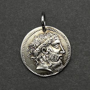 古希腊银币酒神狄俄尼索斯硬币项链女小众设计感古币吊坠情侣首饰