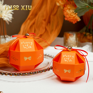 missxiu幸福之铃欧式创意，喜糖盒婚庆圆形，伴手包装婚礼糖果礼盒