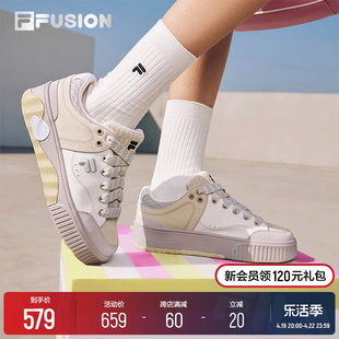 FILA FUSION斐乐潮牌女鞋STACK场下滑板鞋2024春厚底鞋运动鞋