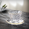 冰冻描金玻璃小茶杯套装日式锤纹杯子个人专用茶道品茗杯功夫茶具