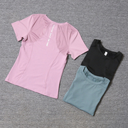 网红韩版夏季运动T恤拼接透气跑步健身速干衣美背网纱短袖女