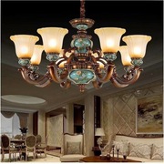 欧式别墅客厅吊灯奢华简约创意树脂灯具复古田园卧室餐厅古典美式