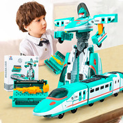 列车机甲3岁5变形火车，合体机器人男孩，金刚宝宝动车模型儿童玩具车