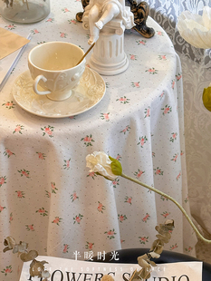 韩式田园奶油风棉布小清新刺绣花边茶几餐桌布长方形台布防尘布
