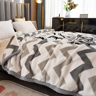 拉舍尔毛毯冬季加厚加绒午睡盖毯子床单人，宿舍学生珊瑚法兰绒被子