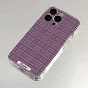日韩ins紫色格纹适用苹果13手机壳，iphone1415红米，k40华为p40软壳nova8荣耀60女潮vivox70oppoa93小米保护套