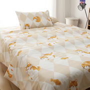 橘猫床单床笠单件纯棉卡通，全棉防滑1.2m1.5米1.8席梦思床垫保护套