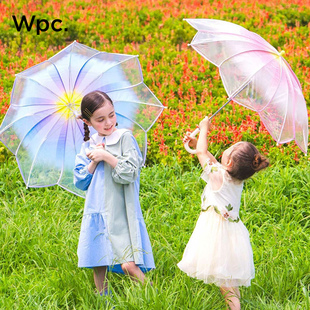 Wpc.儿童雨伞长柄透明小雨伞男孩女孩小学生上学专用安全小巧便携