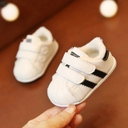 宝宝学步鞋秋冬鞋子男6-12个月婴儿软底棉鞋女0-1-2岁加绒小白鞋