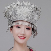 少数民族银饰品苗族帽子项圈演出项链贵州特色儿童帽子