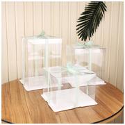 方形糖盒透明生日蛋糕盒，塑料透明蛋糕盒，手提盒子烘焙包装
