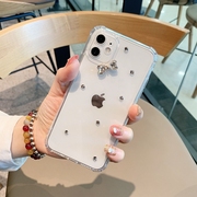 水钻蝴蝶结适用苹果11pro手机壳iPhoneXSMAX透明xr软14奢华12女1315/plus高档