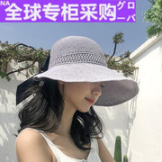 欧洲子女夏季防太阳晒大沿百搭出游沙滩帽韩版防紫外线空顶凉帽