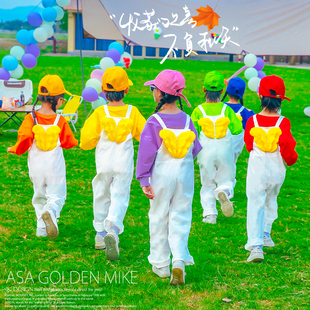 儿童啦啦队演出服幼儿园春节合唱表演服小学生糖果色背带裤舞蹈服