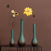 禅意新中式陶瓷小花瓶摆件陶瓷家居客厅电视柜干花插花花器装饰品
