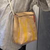 麦当劳单肩包书包学生大容量斜挎包小众麦门创意帆布包包双肩背包