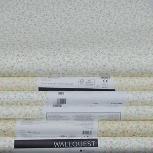 美国进口墙纸WQ纯纸环保简约美式田园小碎花卧室壁纸