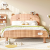 儿童床全实木男孩女孩小熊，1.5m原木单人小床小户型，金丝檀木卧室床